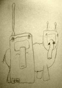 rough drawing of radio elephant